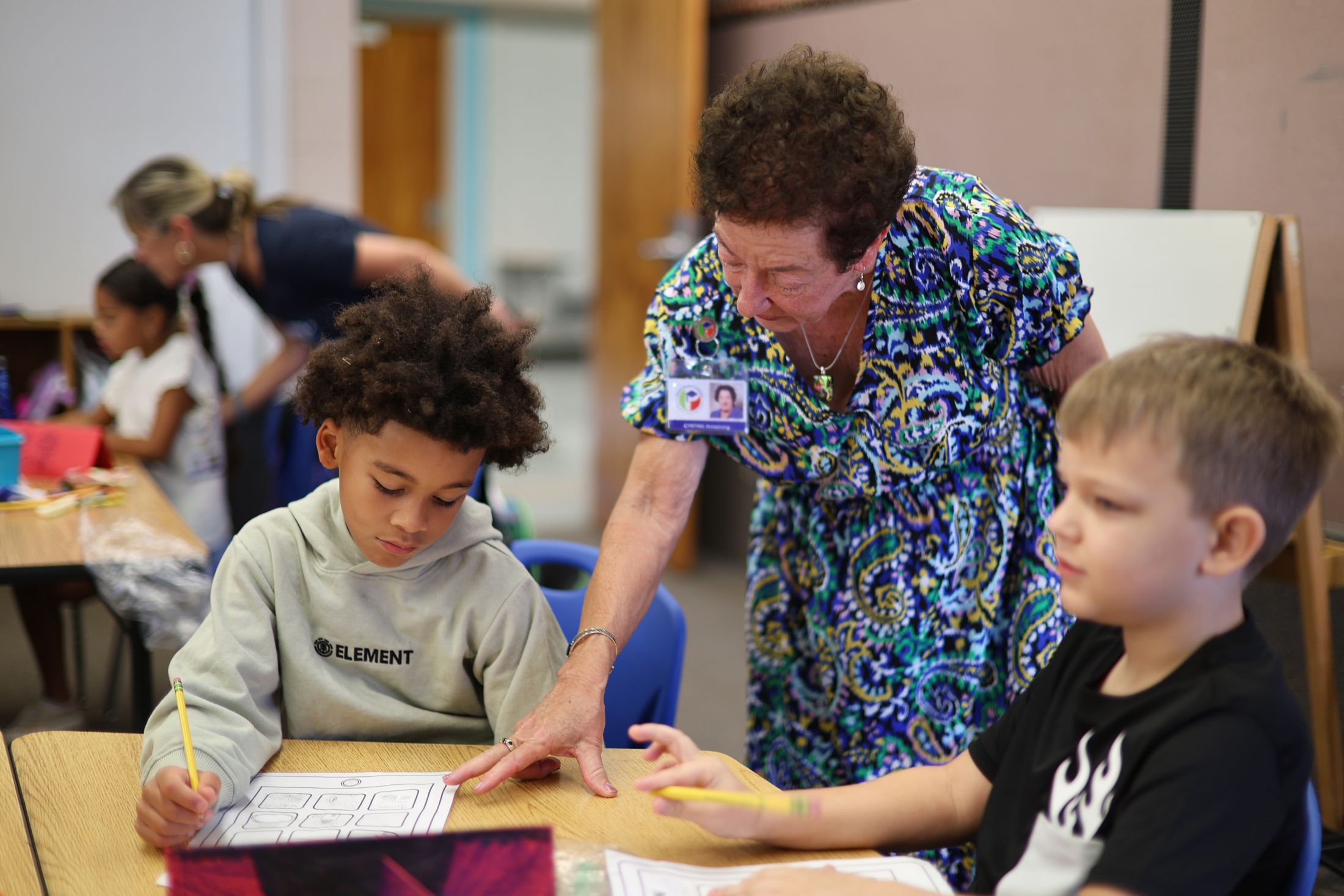 students and school board member - 